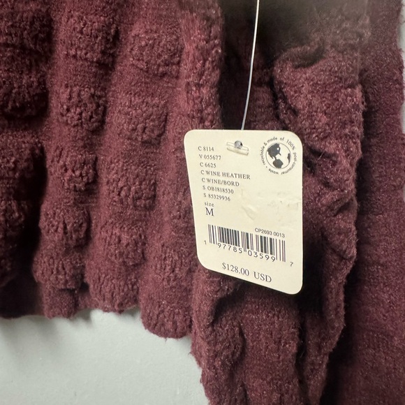 Free People Soul Searcher Sweater NWT Size M and XL Color Wine Heather - Picture 7 of 7